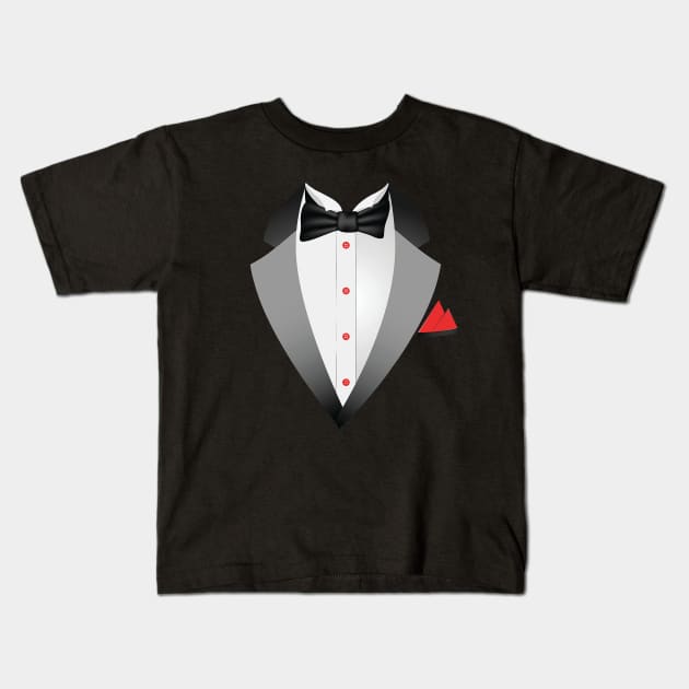 black & red tuxedo Kids T-Shirt by joyTrends